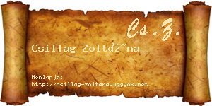 Csillag Zoltána névjegykártya